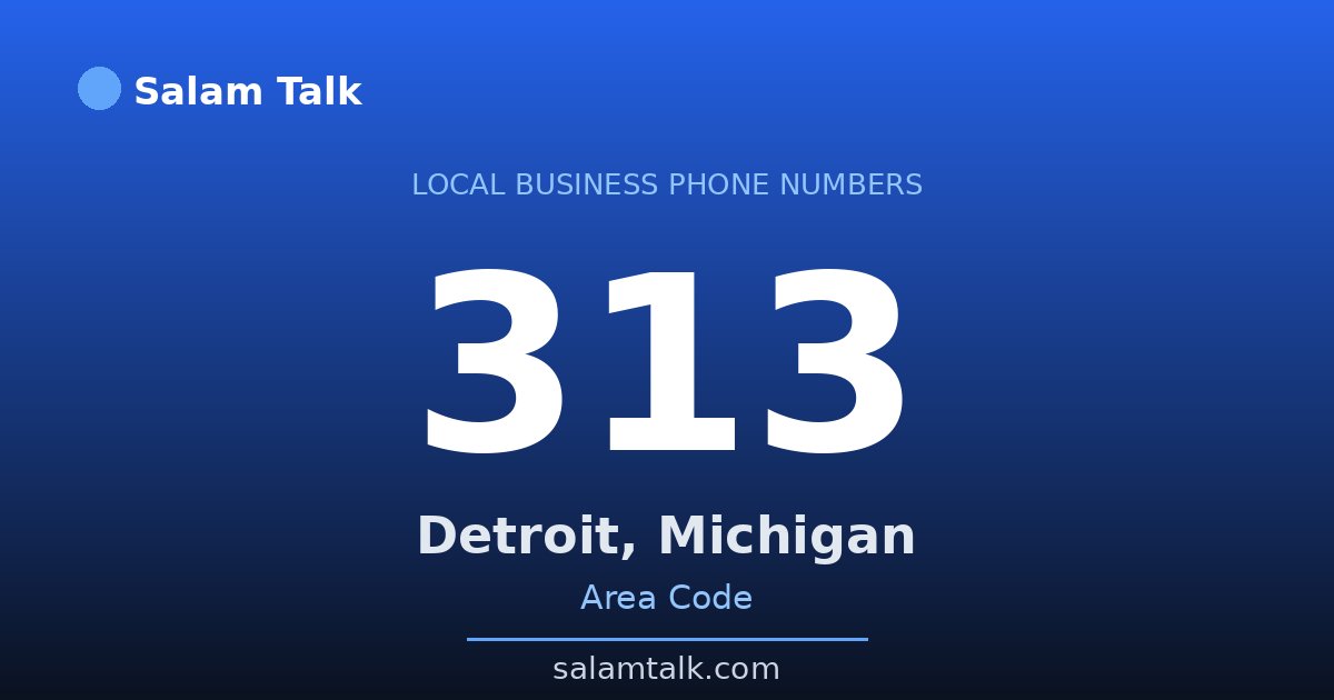 313 area code virtual business phone number for Detroit, Michigan — Salam Talk