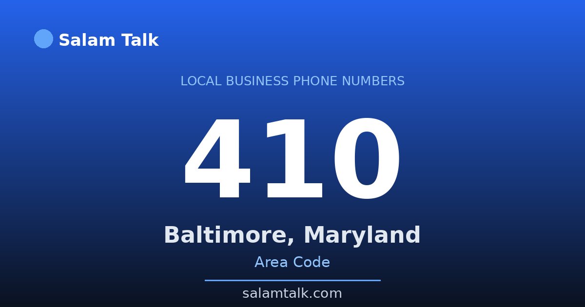 410 area code virtual business phone number for Baltimore, Maryland — Salam Talk