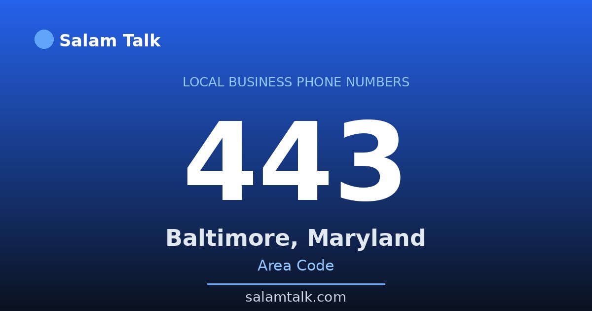 443 area code virtual business phone number for Baltimore, Maryland — Salam Talk