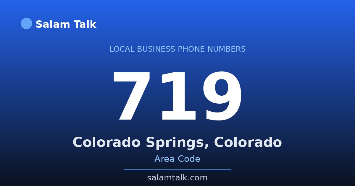 719 area code virtual business phone number for Colorado Springs, Colorado — Salam Talk