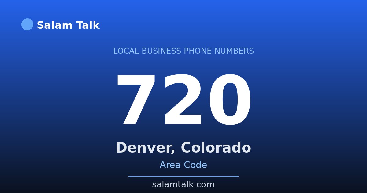 720 area code virtual business phone number for Denver, Colorado — Salam Talk